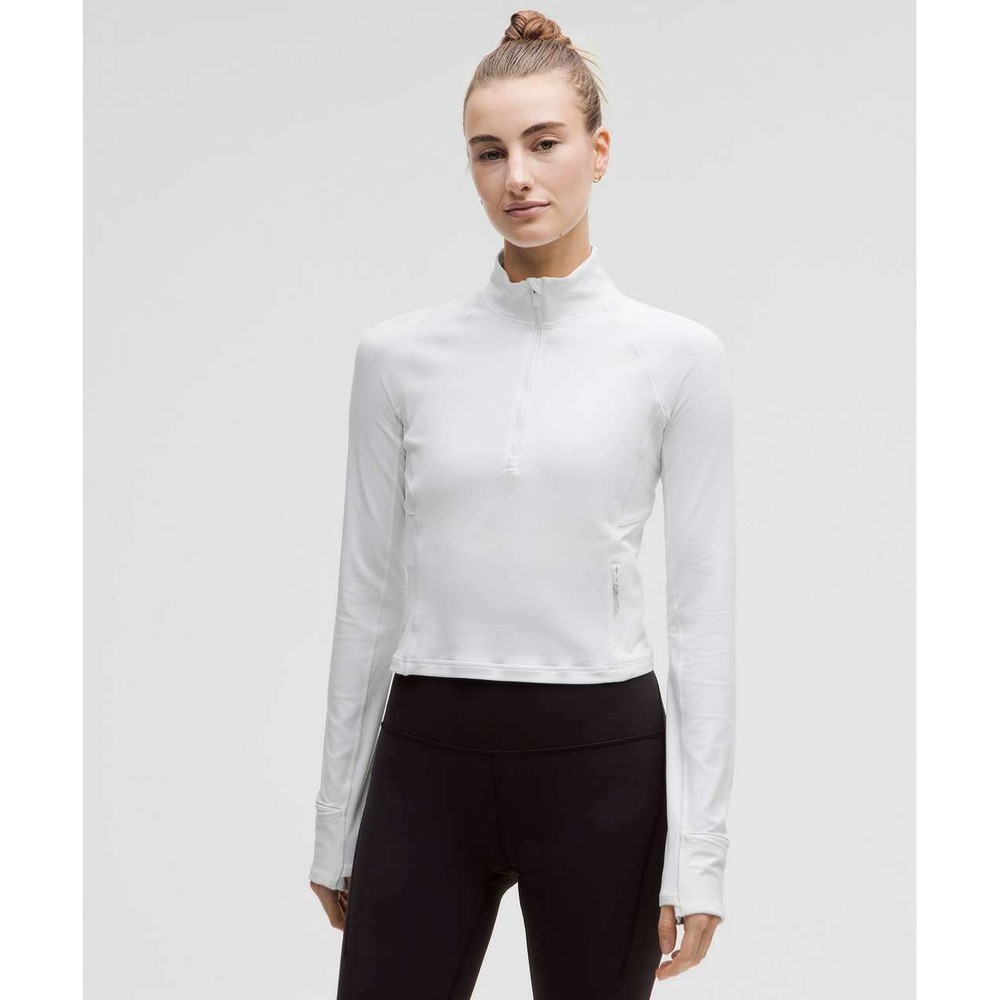 Lululemon It's Rulu Cropped Half Zip - Size Small - White - Picture 2 of 8
